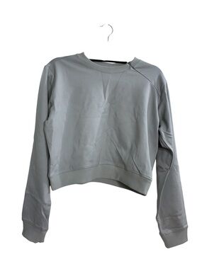 THE SET Gray Long Sleeve cropped Sweatshirt Size Large New